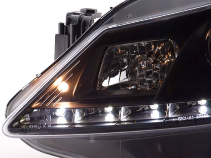 Scheinwerfer Set Daylight LED TFL-Optik Seat Ibiza Typ 6J Bj. 08-12 schwarz