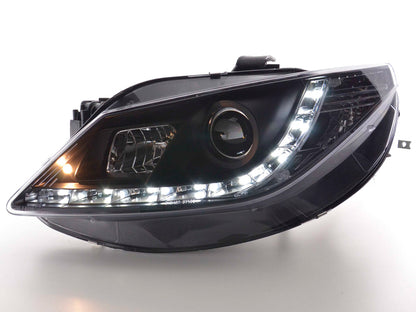 Scheinwerfer Set Daylight LED Tagfahrlicht Seat Ibiza Typ 6J Bj. 08- schwarz
