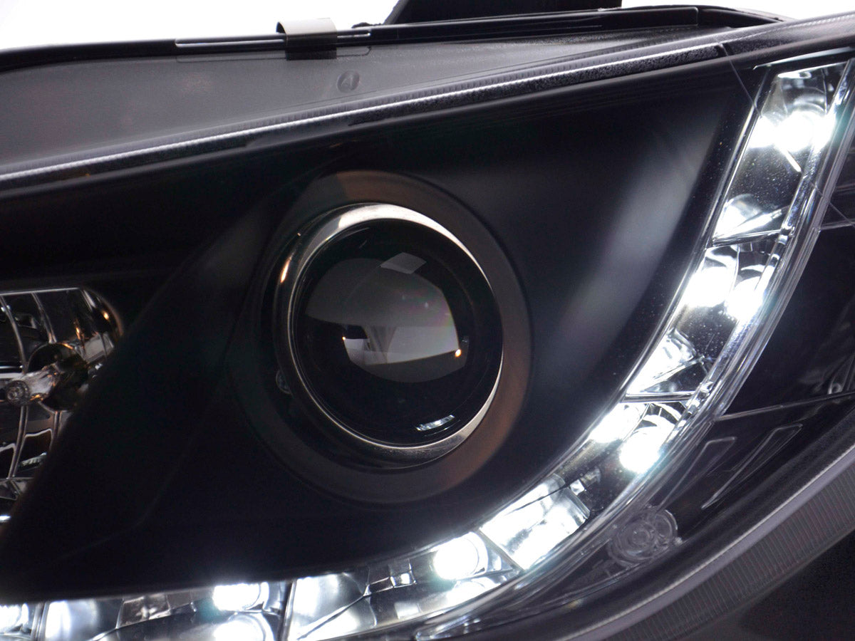 Scheinwerfer Set Daylight LED Tagfahrlicht Seat Ibiza Typ 6J Bj. 08- schwarz