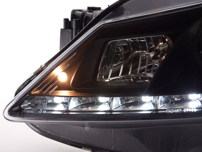 Scheinwerfer Set Daylight LED Tagfahrlicht Seat Ibiza Typ 6J Bj. 08- schwarz