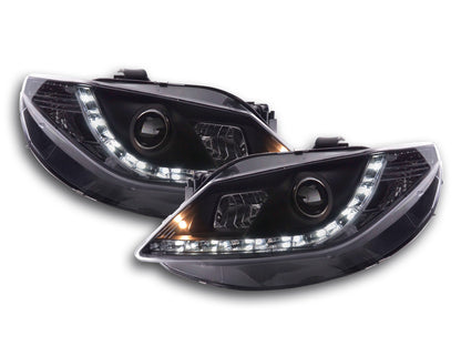 Scheinwerfer Set Daylight LED Tagfahrlicht Seat Ibiza Typ 6J Bj. 08- schwarz