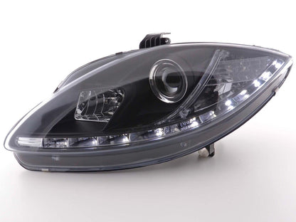 Scheinwerfer Set Daylight LED TFL-Optik Seat Leon Typ 1P / Altea/Toledo Typ 5P schwarz