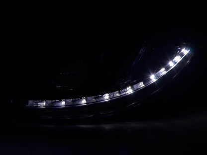 Scheinwerfer Set Daylight LED TFL-Optik Seat Leon Typ 1P Bj. 05-09 schwarz