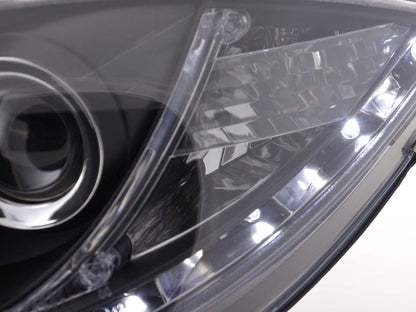 Scheinwerfer Set Daylight LED TFL-Optik Seat Leon Typ 1P Bj. 05-09 schwarz