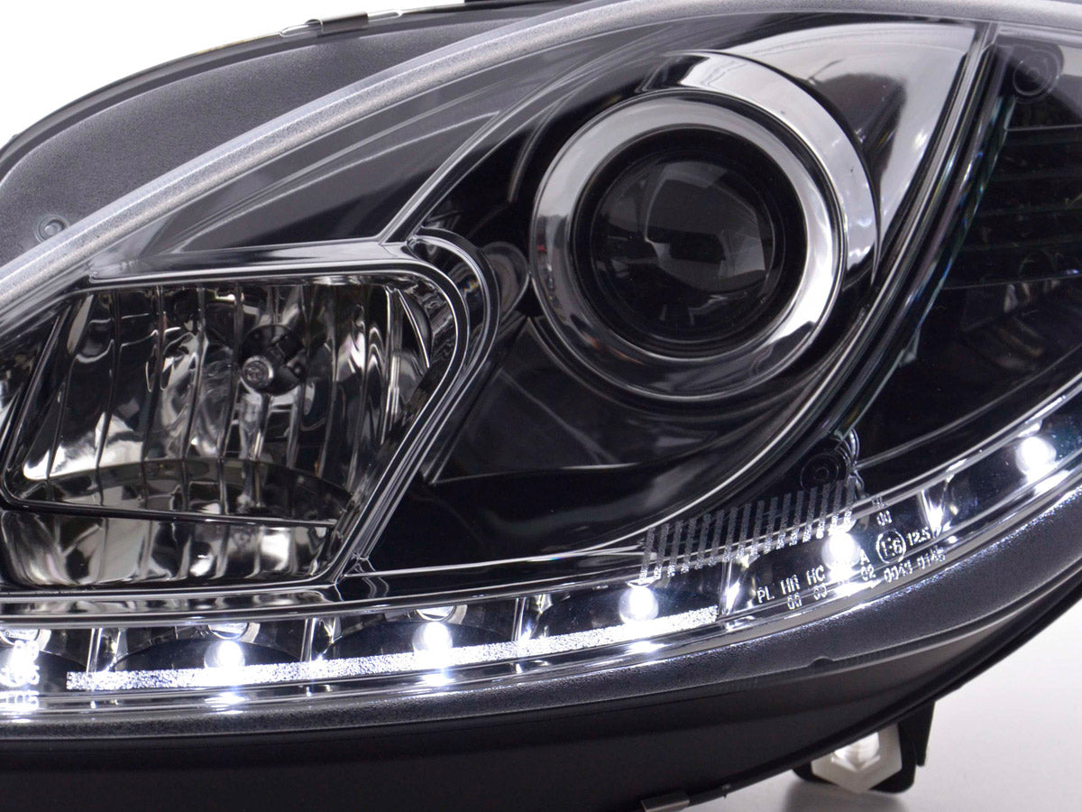 Scheinwerfer Set Daylight LED TFL-Optik Seat Leon 1P Bj. 09- chrom
