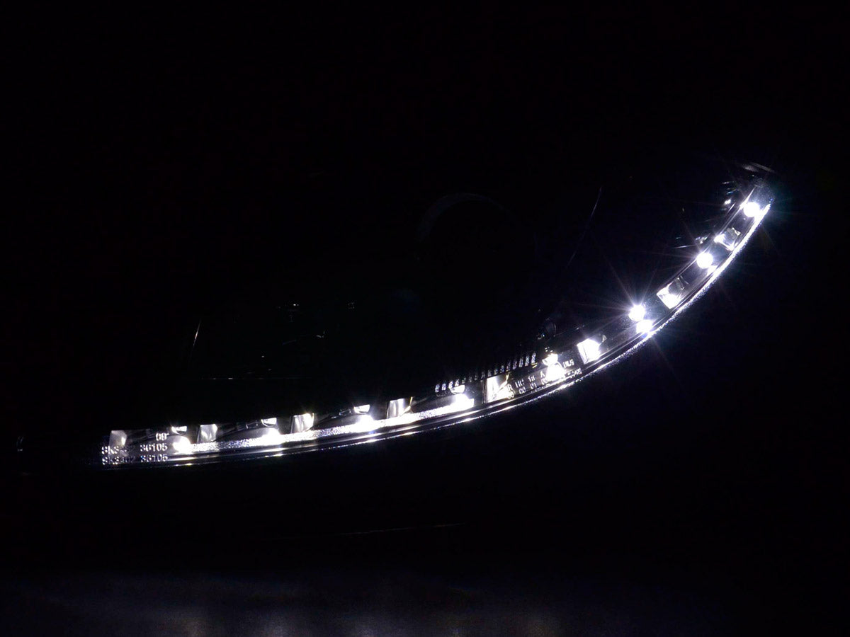 Scheinwerfer Set Daylight LED TFL-Optik Seat Leon 1P  09- schwarz