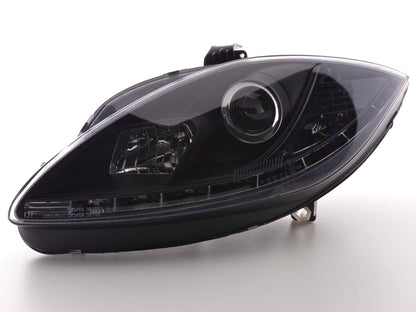Scheinwerfer Set Daylight LED TFL-Optik Seat Leon 1P  09- schwarz