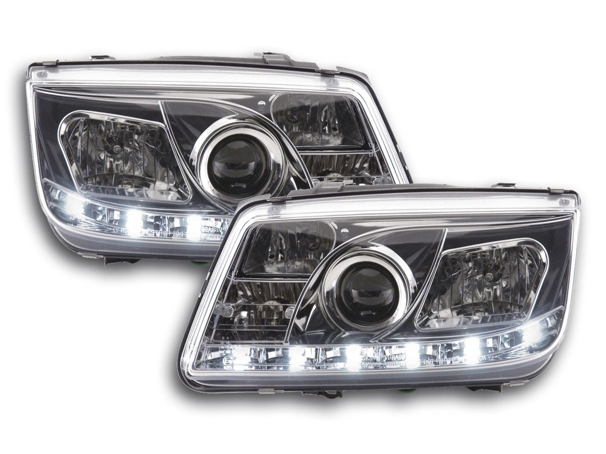 Scheinwerfer Set Daylight LED Tagfahrlicht VW Bora Bj. 98-05 chrom