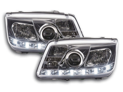 Scheinwerfer Set Daylight LED Tagfahrlicht VW Bora Bj. 98-05 chrom