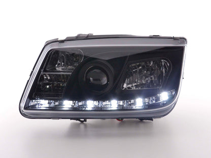 Scheinwerfer Set Daylight LED Tagfahrlicht VW Bora Bj. 98-05 schwarz