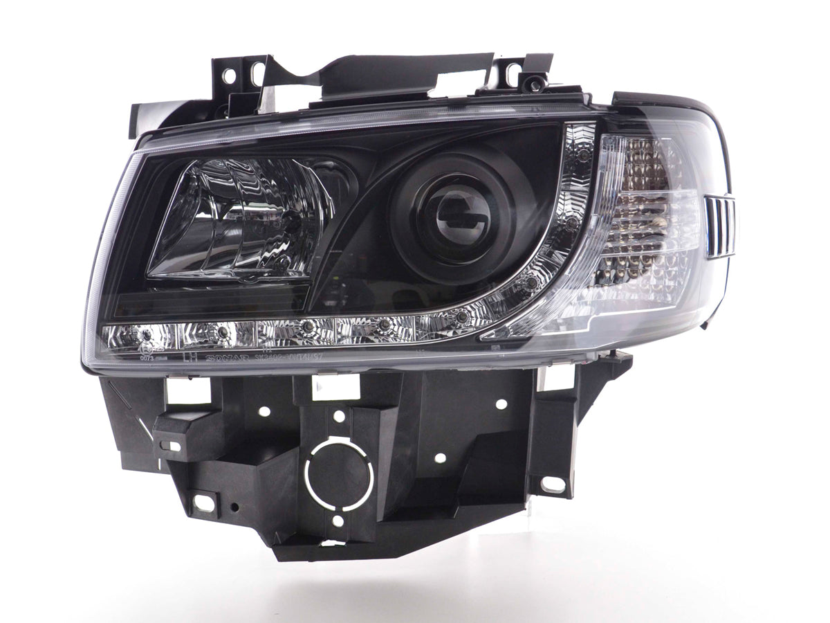 Scheinwerfer Set Daylight LED TFL-Optik VW Bus Typ T4  96-03 schwarz