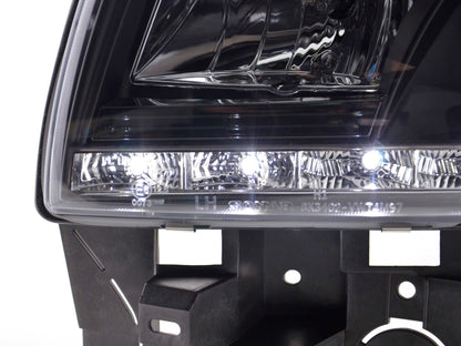 Scheinwerfer Set Daylight LED TFL-Optik VW Bus Typ T4  96-03 schwarz
