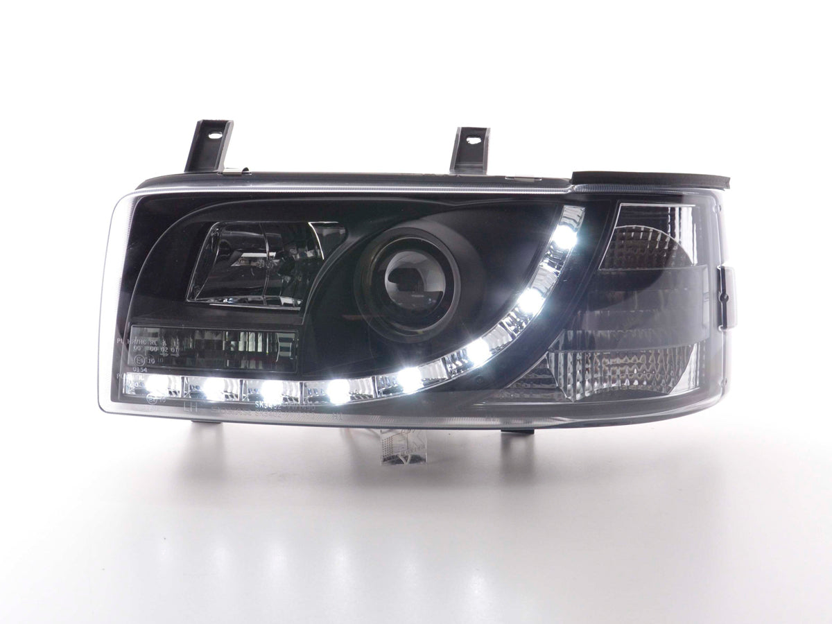 Scheinwerfer Set Daylight LED Tagfahrlicht VW Bus T4 Bj. 90-96 schwarz