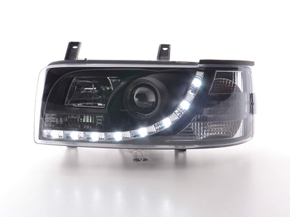 Scheinwerfer Set Daylight LED Tagfahrlicht VW Bus T4 Bj. 90-96 schwarz