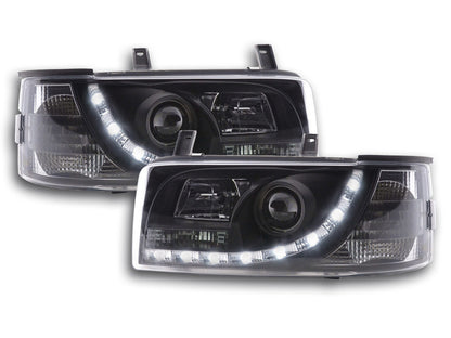 Scheinwerfer Set Daylight LED Tagfahrlicht VW Bus T4 Bj. 90-96 schwarz