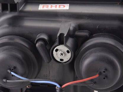 Scheinwerfer Set Daylight LED TFL-Optik VW Bus Typ T4 Bj. 90-03 schwarz für Rechtslenker