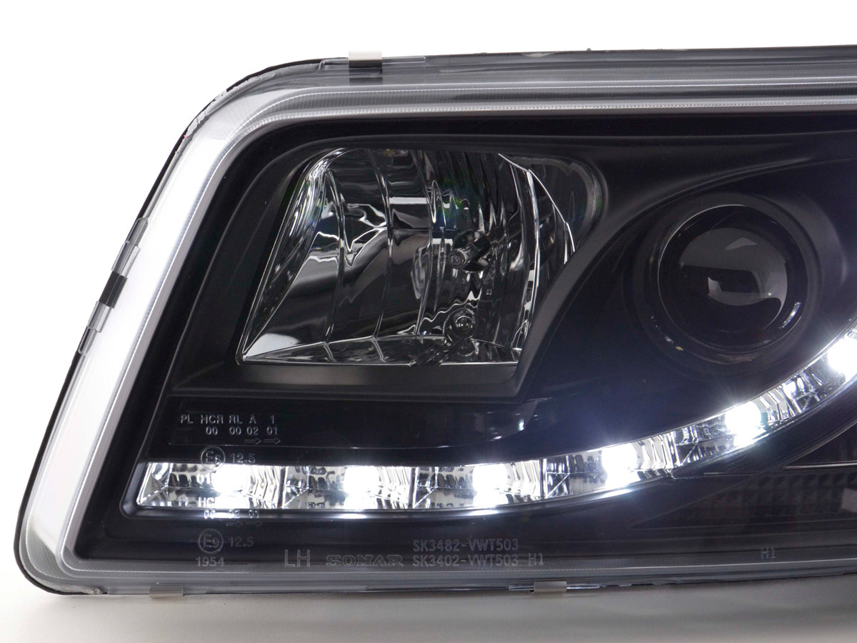 Scheinwerfer Set Daylight LED Tagfahrlicht VW Bus T5  03-09 schwarz