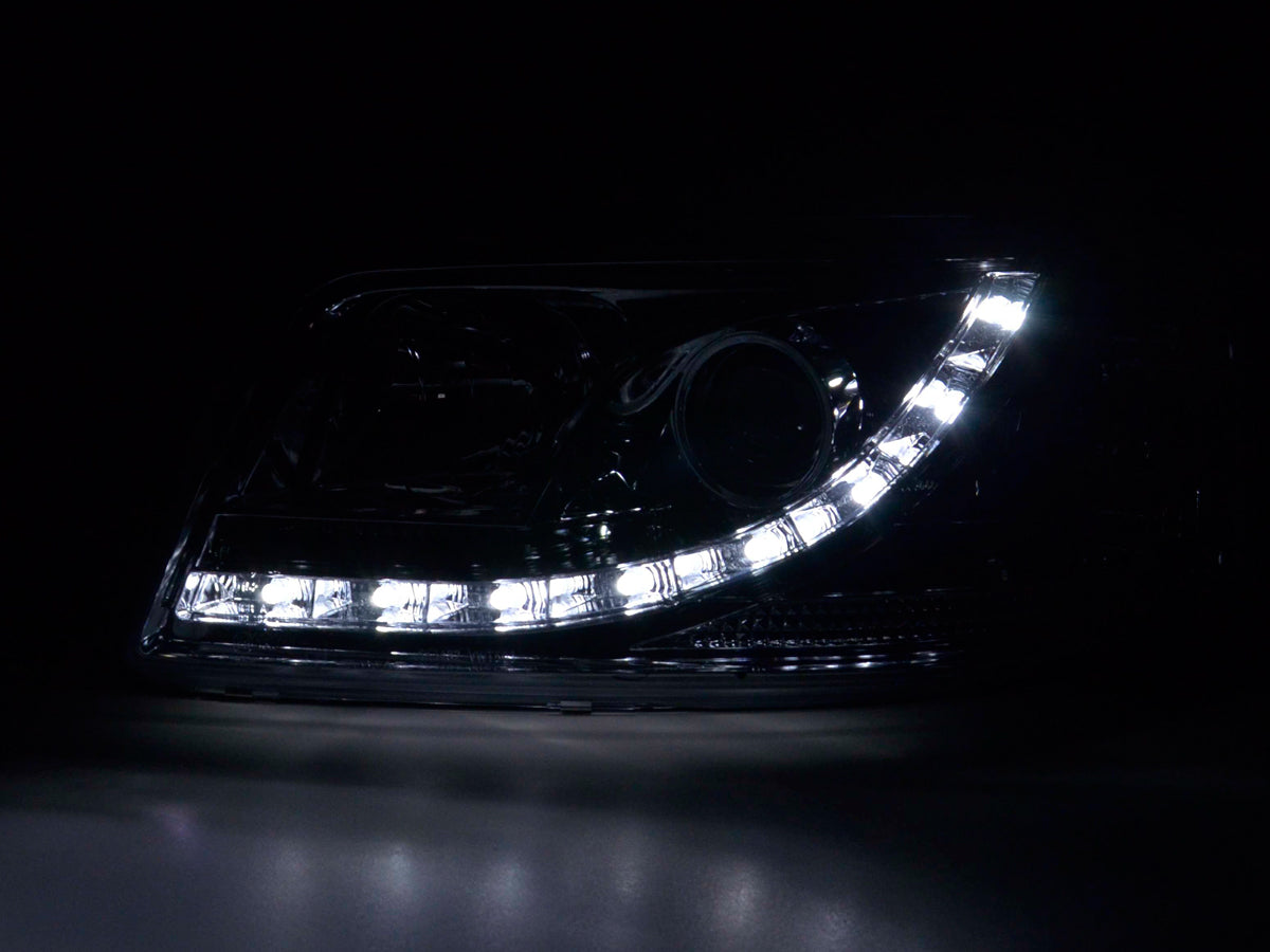 Scheinwerfer Set Daylight LED Tagfahrlicht VW Bus T5  03-09 chrom