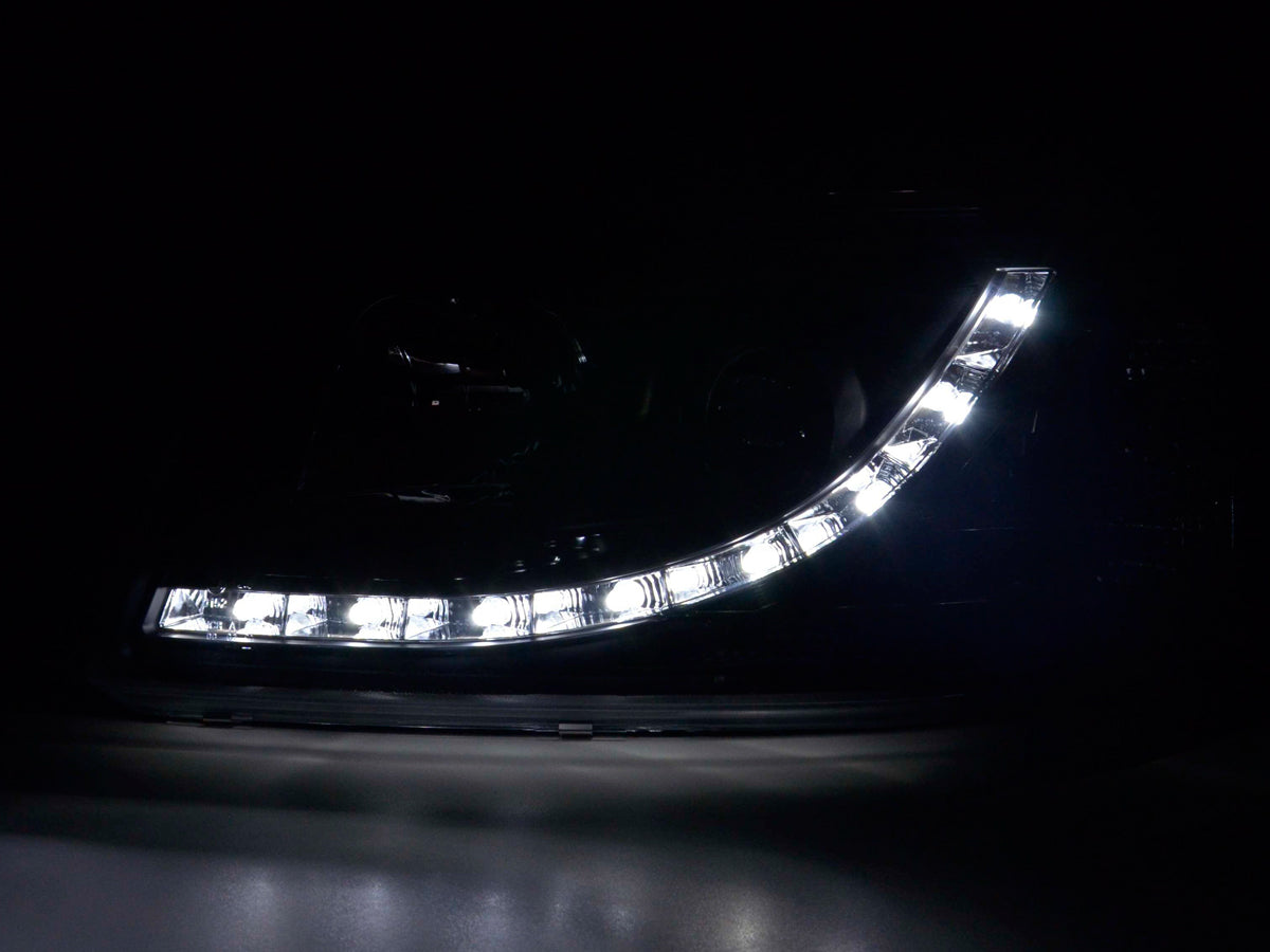 Scheinwerfer Set Daylight LED Tagfahrlicht VW Bus T5 Bj. 03-09 schwarz