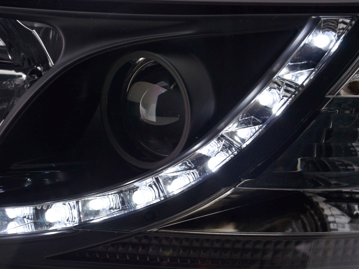 Scheinwerfer Set Daylight LED Tagfahrlicht VW Bus T5 Bj. 03-09 schwarz