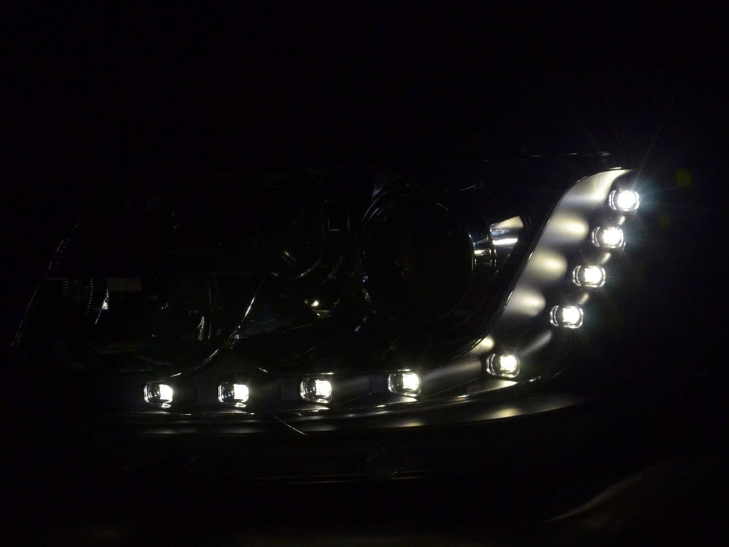 Scheinwerfer Set Daylight LED Tagfahrlicht VW Bus T5  ab 2010 schwarz