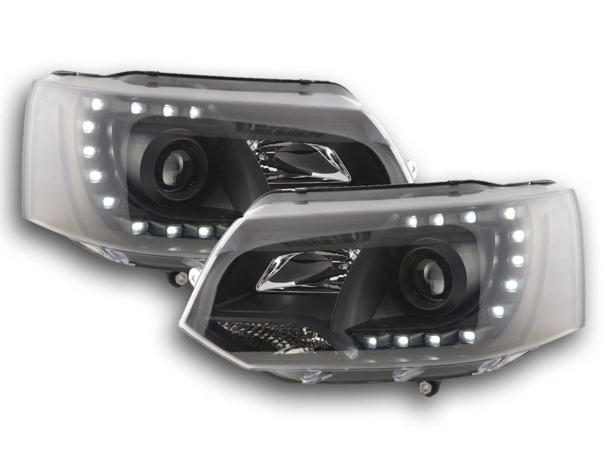 Scheinwerfer Set Daylight LED Tagfahrlicht VW Bus T5  ab 2009 schwarz