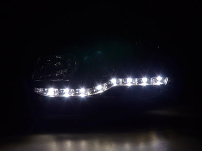 Scheinwerfer Set Daylight LED TFL-Optik VW Golf 4 Typ 1J Bj. 98-03 schwarz