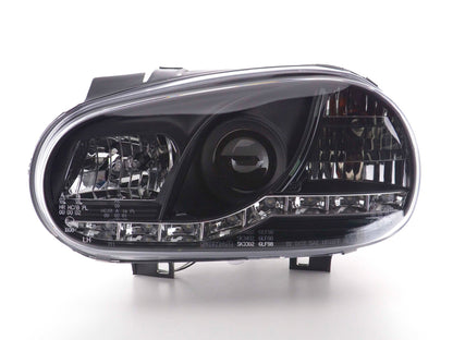 Scheinwerfer Set Daylight LED TFL-Optik VW Golf 4 Typ 1J Bj. 98-03 schwarz