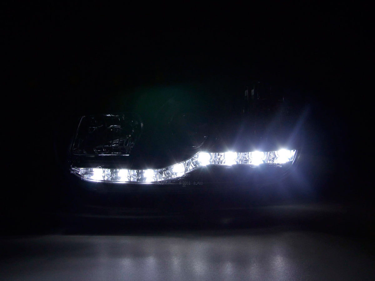 Scheinwerfer Set Daylight LED Tagfahrlicht VW Golf 4 Bj. 97-03 schwarz