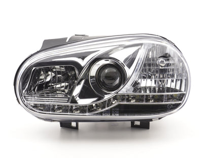 Scheinwerfer Set Daylight LED Tagfahrlicht VW Golf 4 Bj. 97-03 chrom für Rechtslenker