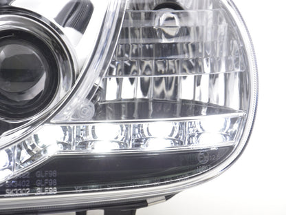 Scheinwerfer Set Daylight LED Tagfahrlicht VW Golf 4 Bj. 97-03 chrom für Rechtslenker