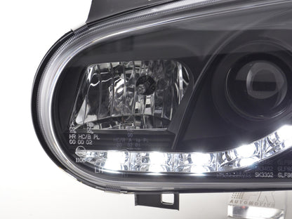 Scheinwerfer Set Daylight LED Tagfahrlicht VW Golf 4 Bj. 97-03 schwarz für Rechtslenker