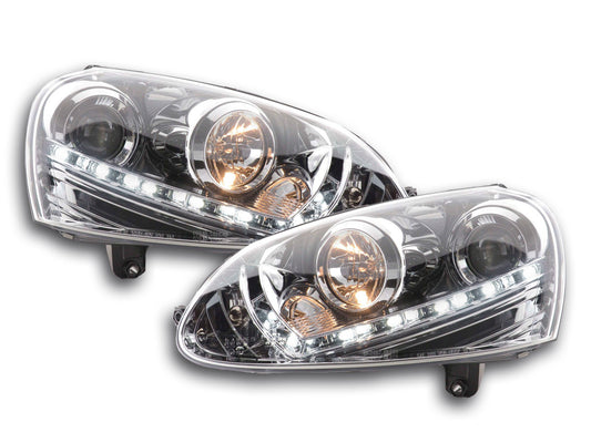 Scheinwerfer Set Daylight LED Tagfahrlicht VW Golf 5 Bj. 03-08 chrom
