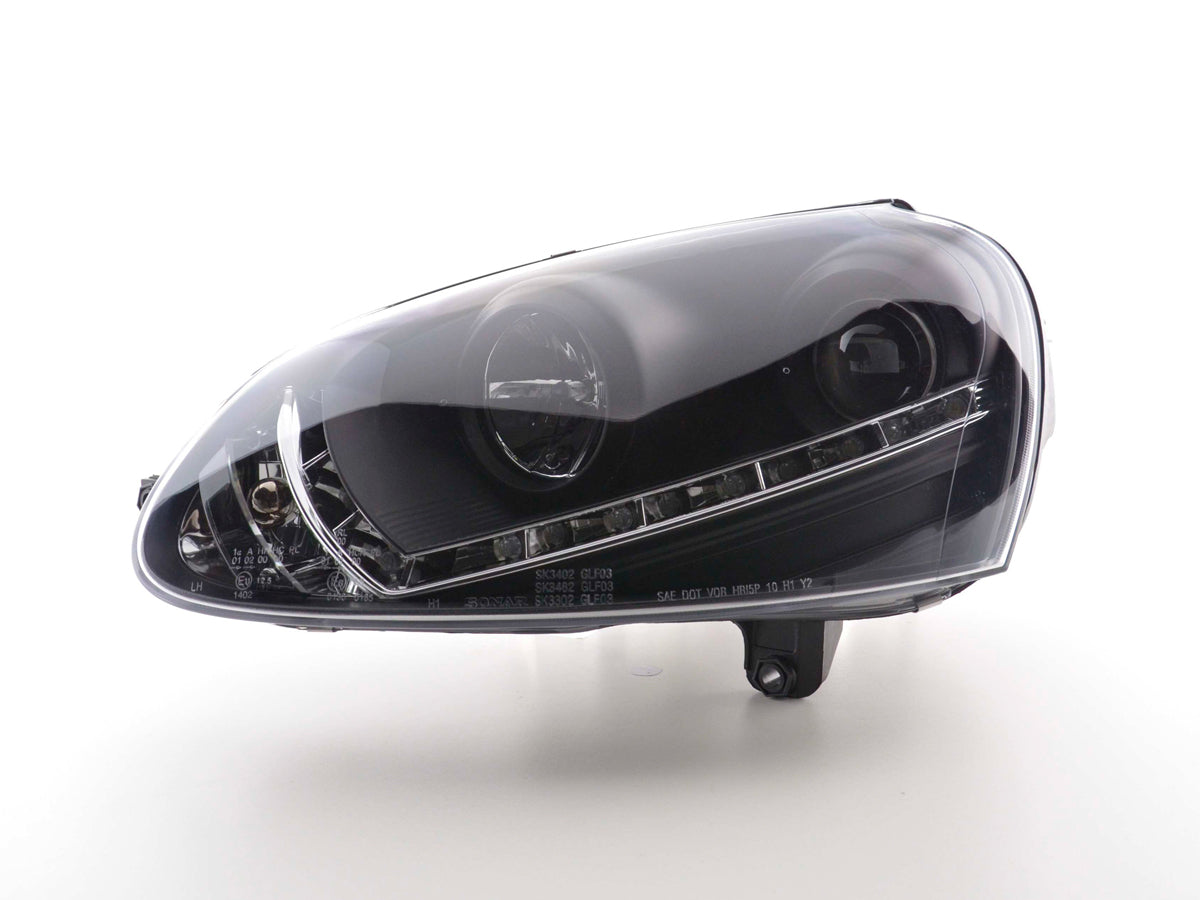 Tagfahrlicht Scheinwerfer Daylight VW Golf 5 Bj. 03-08 schwarz