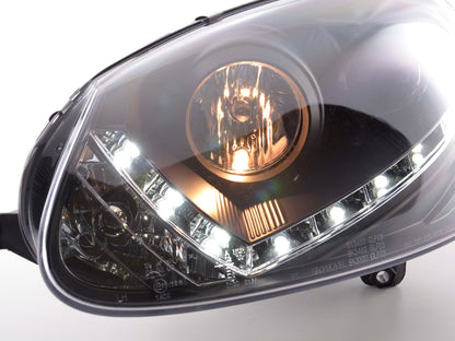 Tagfahrlicht Scheinwerfer Daylight VW Golf 5 Bj. 03-08 schwarz