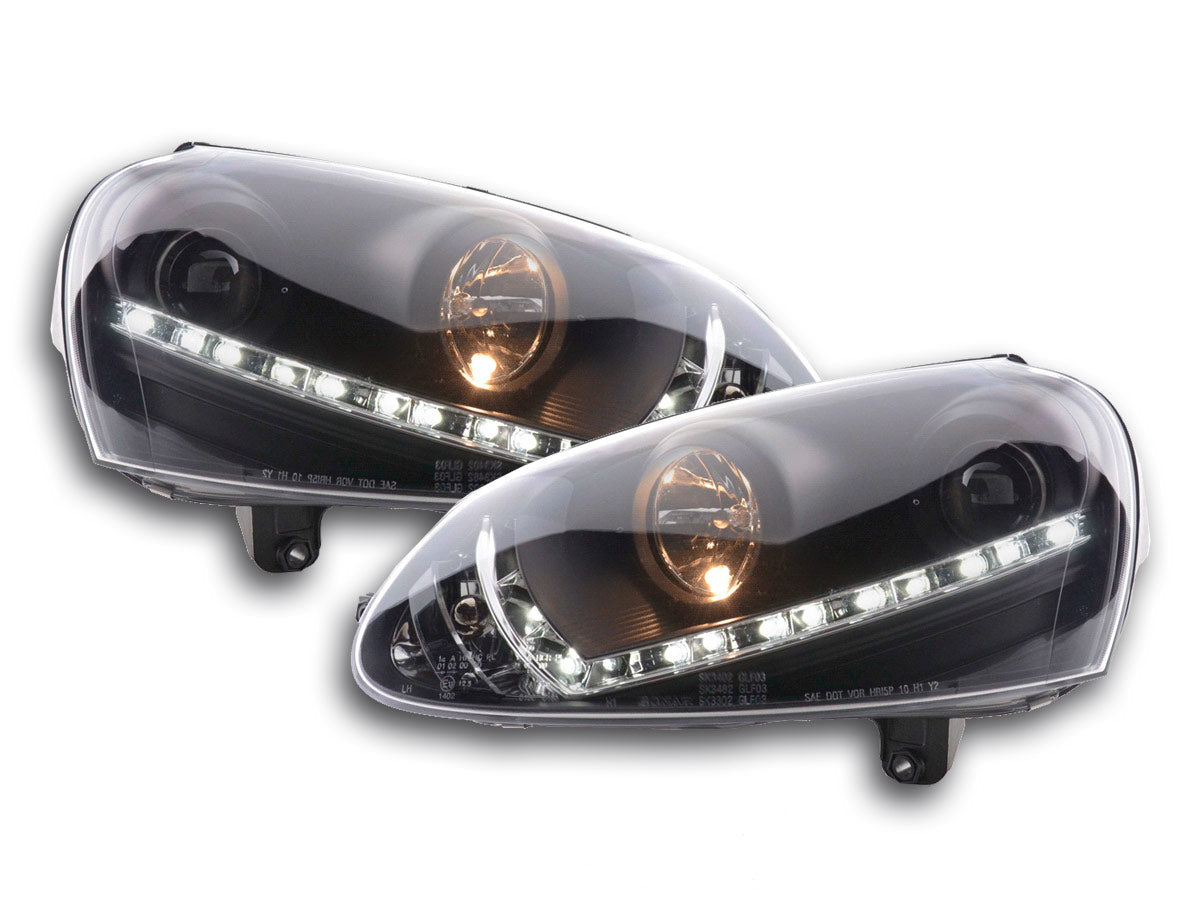 Tagfahrlicht Scheinwerfer Daylight VW Golf 5 Bj. 03-08 schwarz