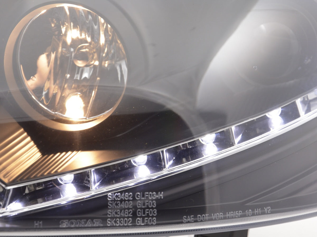 Scheinwerfer Set Daylight LED TFL-Optik VW Golf 5 Typ 1K Bj. 03-08 schwarz für Rechtslenker