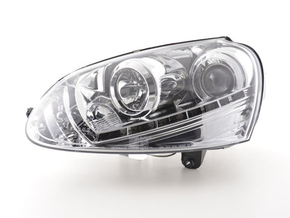 Scheinwerfer Set Daylight LED Tagfahrlicht VW Golf 5 Typ 1K Bj. 03-08 chrom für Rechtslenker