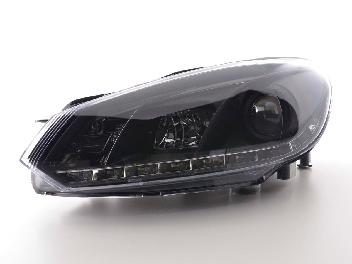 Scheinwerfer Set Daylight LED Tagfahrlicht VW Golf 6 Typ 1K Bj. 08- schwarz