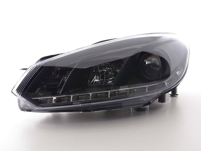 Scheinwerfer Set Daylight LED Tagfahrlicht VW Golf 6 Typ 1K Bj. 08- schwarz