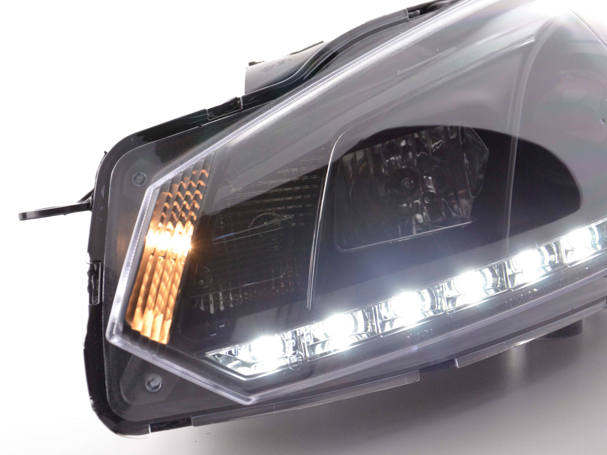 Scheinwerfer Set Daylight LED Tagfahrlicht VW Golf 6 Typ 1K Bj. 08- schwarz