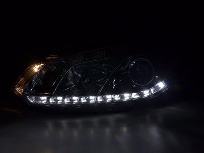 Scheinwerfer Set Daylight LED Tagfahrlicht VW Golf 6 Typ 1K Bj. 08- chrom für Rechtslenker