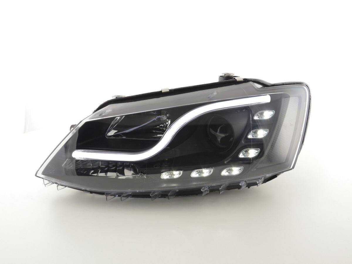 Scheinwerfer Set Daylight LED Tagfahrlicht VW Jetta 6 Bj. ab 2011 schwarz