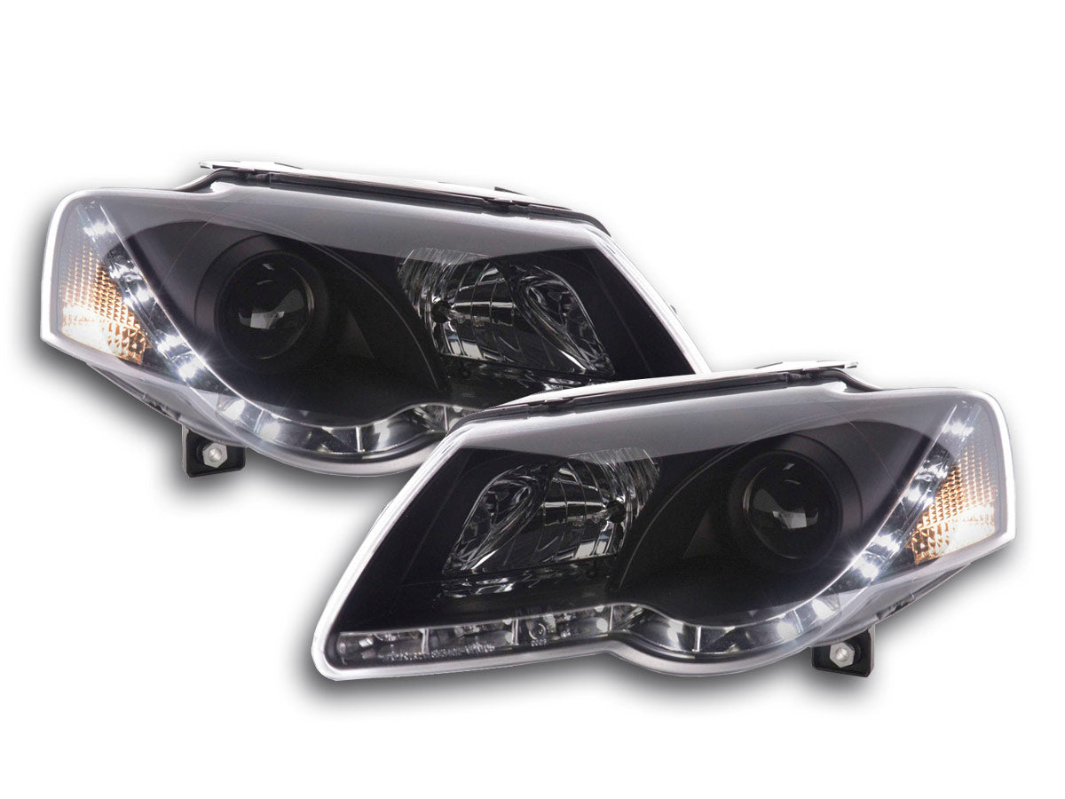 Scheinwerfer Set Daylight LED TFL-Optik VW Passat Typ 3C Bj. 05- schwarz