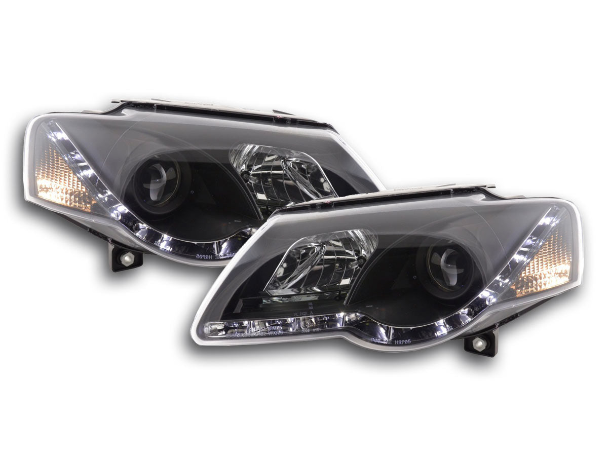 Scheinwerfer Set Daylight LED TFL-Optik VW Passat Typ 3C Bj. 05- schwarz für Rechtslenker