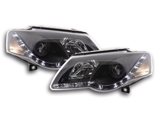 Scheinwerfer Set Daylight LED TFL-Optik VW Passat Typ 3C Bj. 05- schwarz für Rechtslenker