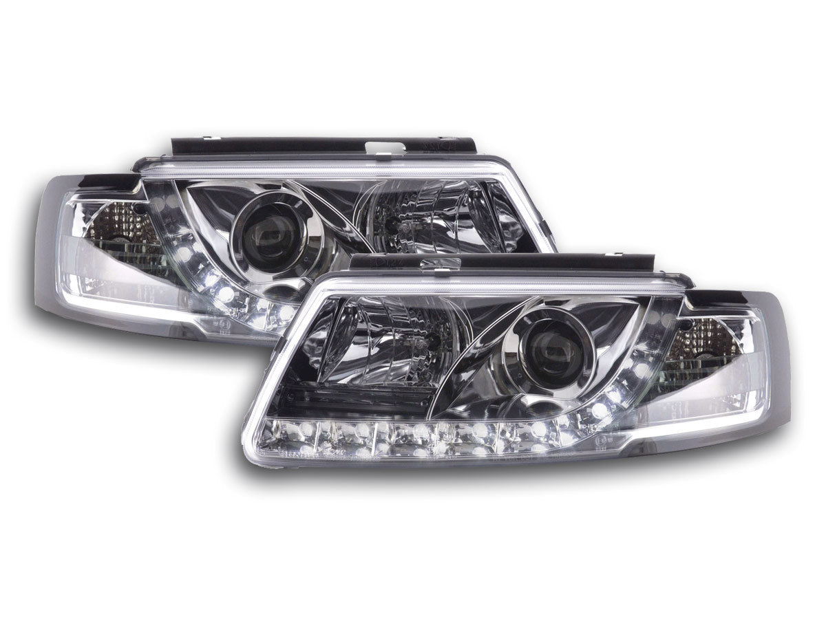 Scheinwerfer Set Daylight LED TFL-Optik VW Passat Typ 3B Bj. 97-00 chrom