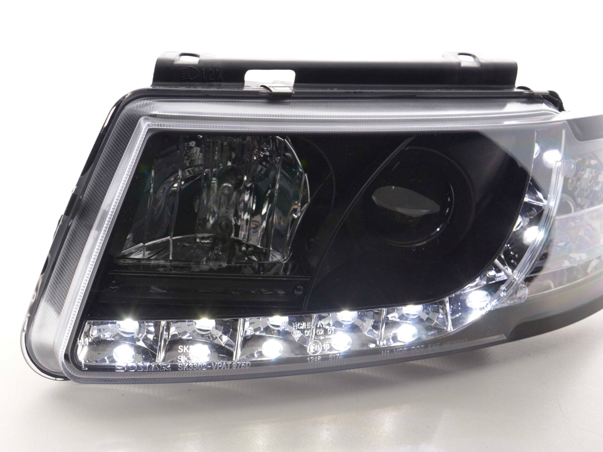Scheinwerfer Set Daylight LED TFL-Optik VW Passat Typ 3B Bj. 97-00 schwarz
