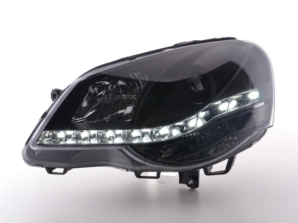 Scheinwerfer Set Daylight LED Tagfahrlicht VW Polo 4 9N3 schwarz