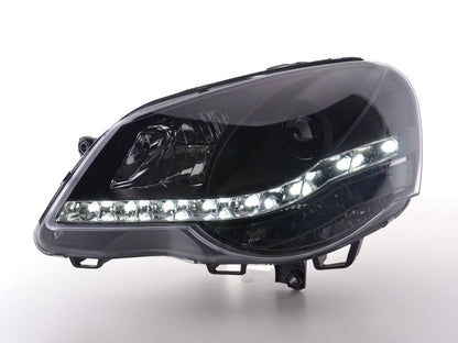Scheinwerfer Set Daylight LED Tagfahrlicht VW Polo 4 9N3 schwarz